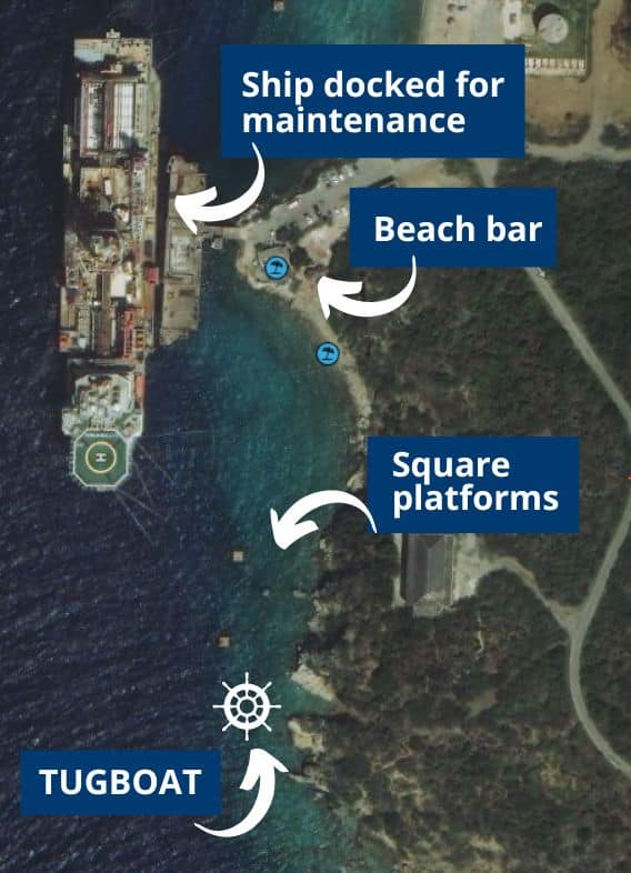 Tugboat Beach Curaçao map